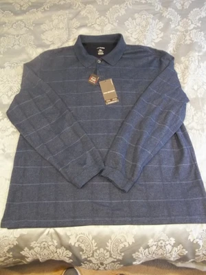 Polo masculino Van Heusen manga longa novo com etiquetas: XXL: design de painel de janela - Imagem 1 de 4