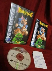 Sega Saturn Rampage: World Tour Vintage Game Complete with Box and Manual PAL - Picture 1 of 11