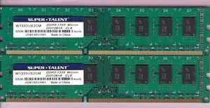 4GB 2x2GB PC3-10600 W1333UB2GM SUPER TALENT DDR3-1333 Ram Memory Kit SUPERTALENT - Picture 1 of 2