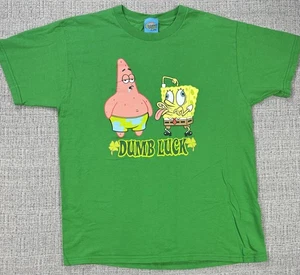 Vintage Spongebob Squarepants Shirt Mens Large Green Dumb Luck Patrick 2002 Tee - Picture 1 of 11