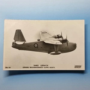 WW2 Aircraft Postcard C1940 Real Photo R.A.F Saro Lerwick Flying Baot - Picture 1 of 2