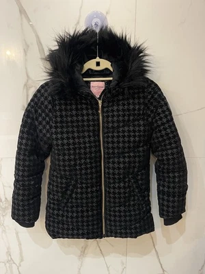 Abrigo de Invierno Juicy Couture Niñas Peso Pesado Forrado de Vellón Negro Dorado Talla 10/12 M Foto 1 de 4