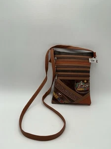 Umhängetasche Tignanello braun Leder Patchwork bestickt Medellín - Bild 1 von 9