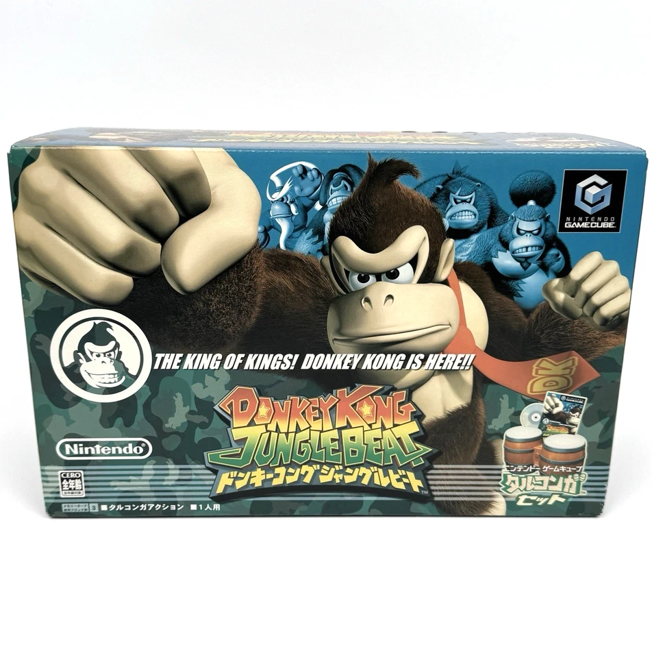 Donkey Kong Jungle Beat Bongos Complete CIB Nintendo Gamecube Japanese