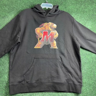 Men Hoodie Black Size XL Pullover MARYLAND TERRAPINS Alternate Logo Fanatics New - Image 1 of 4