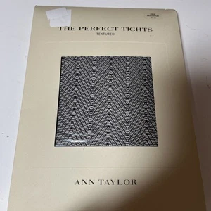 NIP ANN TAYLOR Black The Perfect Tights Textured Sz LARGE Fits 6'0" & 180# - Picture 1 of 8