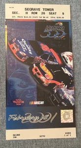 Dale Earnhardt SR Last Race Ticket Stub Segrave Abschnitt 18. Februar 2001 ~ SH/R26/S9 - Bild 1 von 3