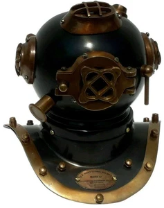 US Navy Mark V Full Size 7"Inch Antique Brass Scuba Marine Diving Divers Helmet - Picture 1 of 4