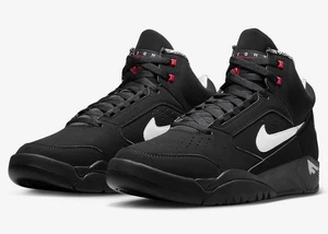 Nike Air Flight Lite II Mi Blanc Noir Rouge Chaussures Baskets 47.5 US 13 - Picture 1 of 8