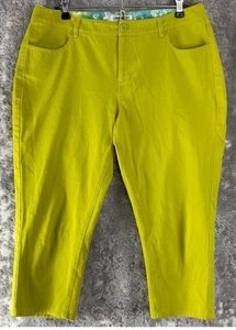 Coldwater Creek limettengrün Größe 10 natürliche Passform Cropped Caprihose vorne flach - Bild 1 von 7