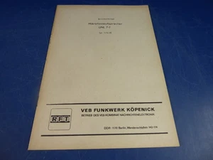 RFT " MIKROFONLAUTSPRECHER UML7-1 " SERVICEUNTERLAGE. - Bild 1 von 4