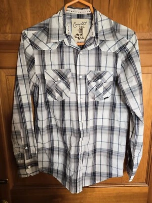Coastal Pearl Snap Plaid Shirt Mens Small Long Sleeve Mens/Teens C Measurements  - Image 1 of 4