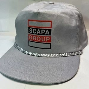 Vintage Scapa Group Healthcare Industrial Grey/Silver Rope Snapback Hat - Picture 1 of 8