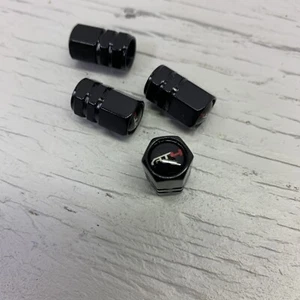 Capuchons de vanne en aluminium hexagonal noir sur noir GMC AT4 - Photo 1/2