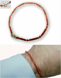 Armband Herren im Goldarmband 750 mit Korallenarmband KORALLE Rot GOLD armreif d - Bild 1 von 6