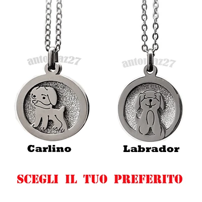 Collana Donna Per Ragazza Con Ciondolo Cane Charm Catenina Girocollo Strass Cani - Immagine 1 di 4