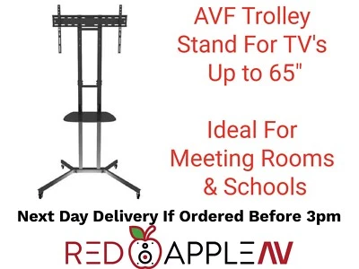 AVF WFSL500 Mobile TV Trolley Stand with Shelf & Castors – Fits Up to 65" TV - Image 1 of 3