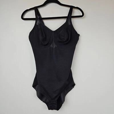 MIRACLESUIT BODYSUIT 塑形 ONE PIECE 女式 38D Bodybriefer Crotch Close 黑色 — 第 1/4 张图片