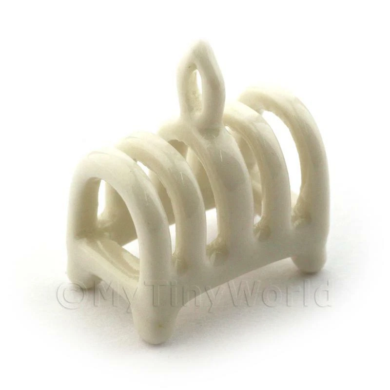 Casa Delle Bambole Miniatura Fatto a Mano Grande Bianco Toast Cremagliera - Immagine 1 di 1