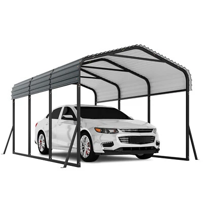 Metal Carport W/Galvanized Steel Roof Heavy Duty Metal Roof Carport for Tractor - Image 1 of 4
