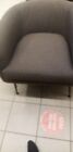 Armchair single fabric grey sofa - used