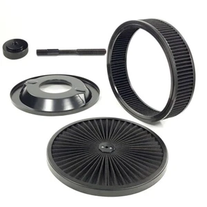 14" BY 2" Anodized Washable Filter Flow Air Cleaner Kit FOR 5-1/8" Opening Carbs - Picture 1 of 5