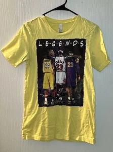 Kobe Bryant Michael Jordan LeBron James Yellow Shirt Unisex Small Basketball - Picture 1 of 7
