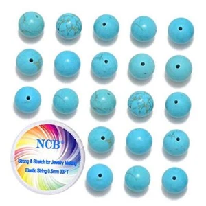 100pcs Original Natural Stone Beads 6mm 100Beads Stabilized Blue Turquoise - Picture 1 of 7