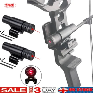 2PCS Archery Red Dot Laser Sight Scope for Compound Recurve Bow Crossbow Hunting - Picture 1 of 13
