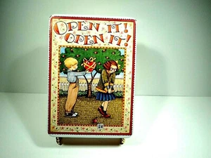 MARY ENGELBREIT TIN OPEN IT! OPEN IT! MIDWEST IMPORTS MADE HK VTG 1984 RARE - Picture 1 of 9