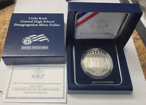 2007 Proof Silver Dollar. Little Rock Central High School. Box +Coa. - Picture 1 of 4