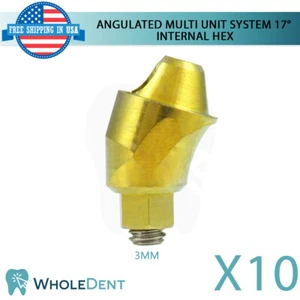 10 Angulated Abut ment Multi Unit System 17° Titanium Dental Internal Hex - Picture 1 of 4