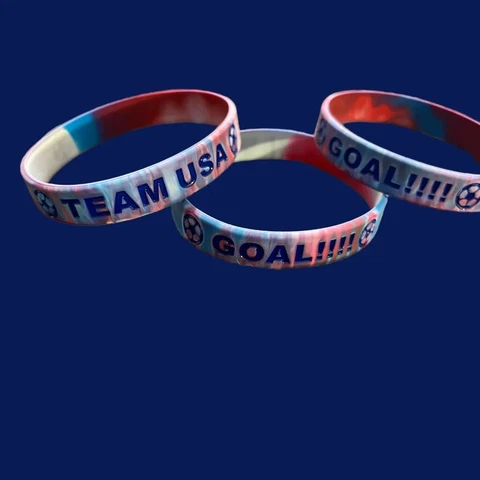 LOT OF 3 - Team USA Wristbands Bracelets Red White Blue Tie Dye Soccer Cover