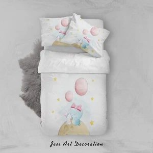 3D Animal Balloon Cartoon Kids Quilt Cover Set Duvet Cover Bedding Pillowcases - Picture 1 of 6