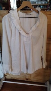 Soft Surroundings Womans Ribbed Blouse Shirt Size Small Ribbed Cuffs and Neck - Picture 1 of 10