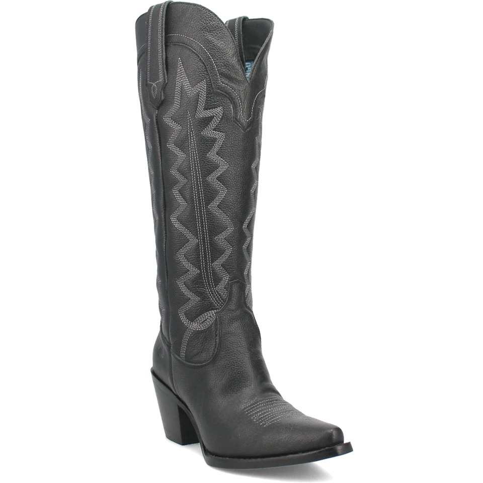 Dingo Raisin Kane Western 9 Knee Black Leather Cowgirl Boots Cowboy Boho Snip