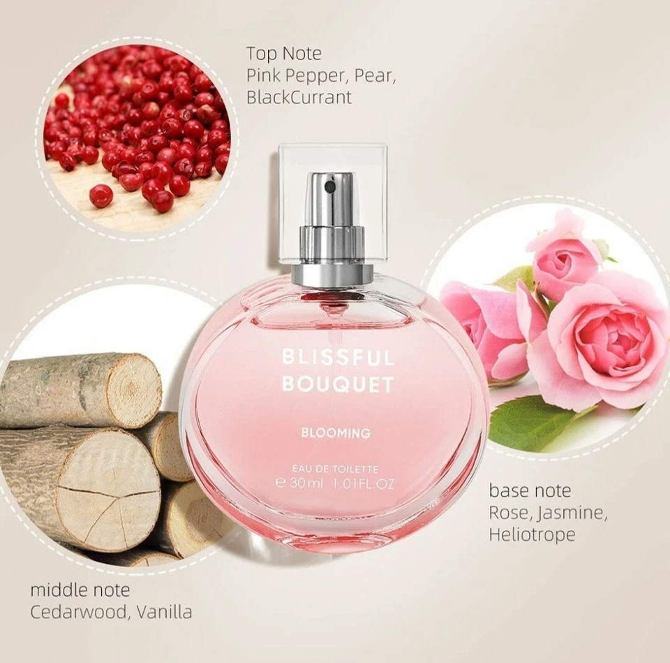 Nuevo Perfume Miniso Blissful Bouquet Rosa Floreciente para Mujer 100 ml Con Caja Foto 1 de 4