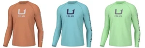 HUK Icon LS Crew T-Shirt H1200573- CHOOSE YOUR COLOR AND SIZE! - Picture 1 of 15