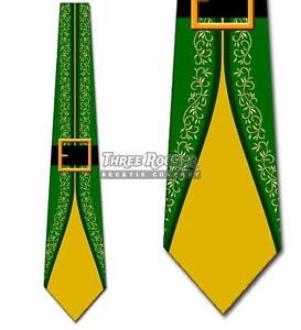 Elf Suit Green and Yellow Elves Tie Men's Christmas Holiday Neck Ties Brand New