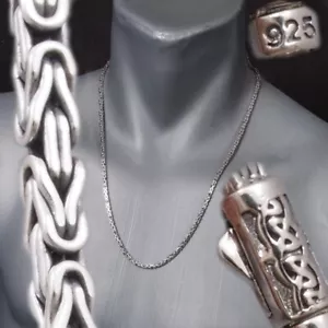 35g 26" 66cm 3mm Bali Byzantinisch Geflochten 925 Sterling Silber Herren Halskette Kette - Bild 1 von 12