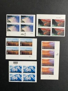 U.S. Stamps SC #C133-136. Scenic American Landscapes Air Mail Blocks - Picture 1 of 6