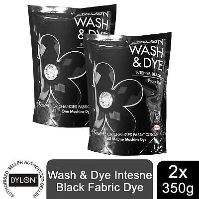 Dylon Wash & Dye Fabric Dye, Intense Black, 2 Packs Of 350g • 12.93€