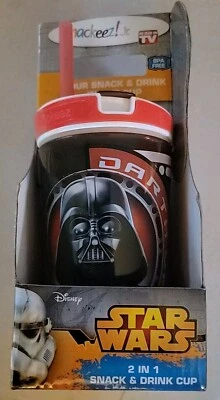 Snackeez 2 in 1 Drink & Snack Cup Darth Vader Star Wars As Seen On TV New In Box - Image 1 of 4