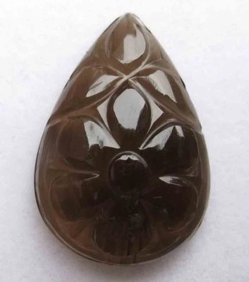 Piedras preciosas sueltas brillantes talladas a mano de cuarzo ahumado natural de 29,20 quilates sin tratar Foto 1 de 3