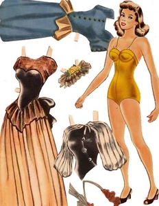 Vintage Papierpuppe mit Zubehör #3 - Bild 1 von 1