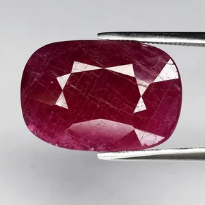 💎 13,08ct 17,2x11,8mm Kissen Natur Lila Rot Rubin - Unbeheizt Tansania Edelstein - Bild 1 von 4