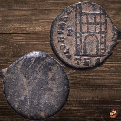 Theodosius I coin - Campgate GLORIA REPVBLICE Thessalonica BEAUTIFUL @n625 - Image 1 of 4