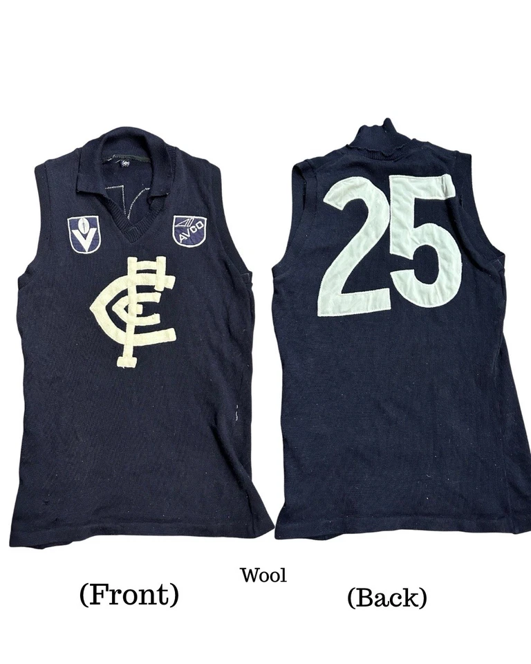 Camiseta de fútbol americano vintage Jezza años 80 CARLTON BLUES VFL Guernsey #25 Alex Jesaulenko Foto 1 de 4