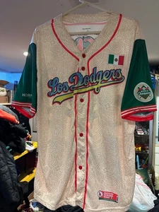 Los Angeles Dodgers Trikot Mexican Heritage Night XL creme grün MLB Baseball - Bild 1 von 11