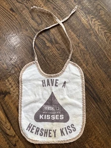 VTG Have A Hersheys Kiss Milk Chocolate Terry Cloth Baby Bib Retro VERY RARE 80s - Picture 1 of 10